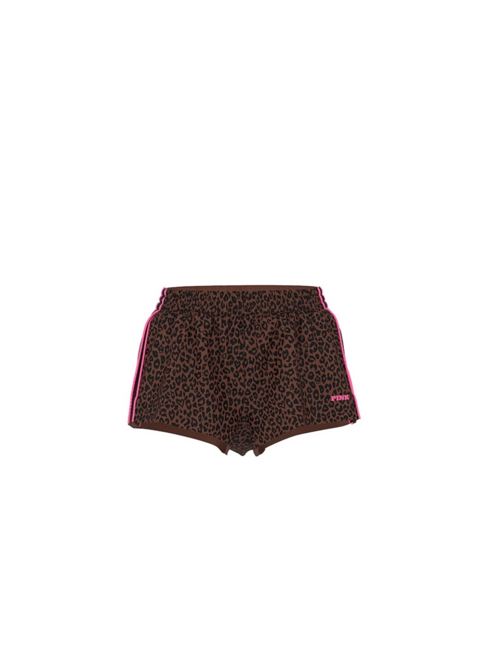 Victoria's Secret Pink-Trim Brown Leopard Athletic Shorts